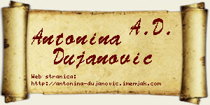 Antonina Dujanović vizit kartica